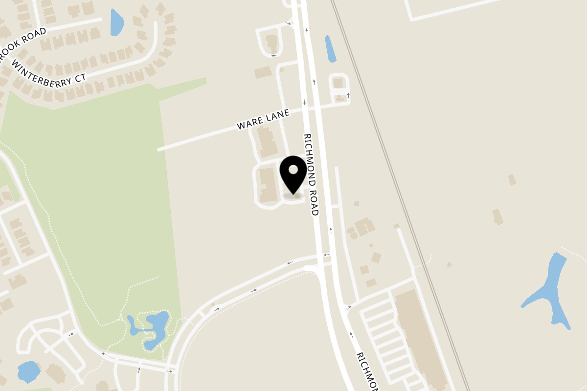 Map showing the location of El Sabor Mexicano on 6925 Richmond Rd in Williamsburg